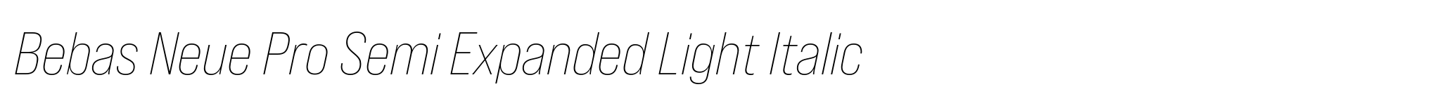 Bebas Neue Pro Semi Expanded Light Italic image
